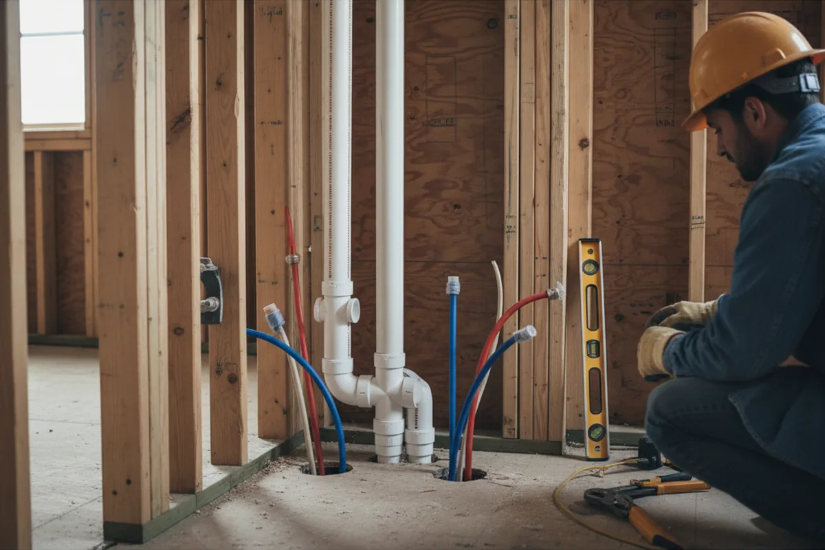 Drain and supply rough-in during Sump Pump Repair in Kittanning
